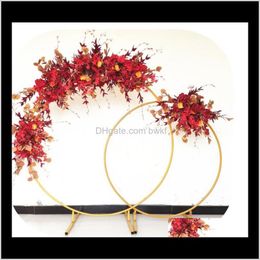 white door frame Canada - Event Festive Party Supplies Home & Garden5 Size Bridal Large Iron Round Ring Arches Background Flower Door Frame Gold White Wedding Decorati