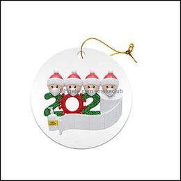 Decorations Festive Party Supplies Home & Garden Christmas Wooden Xmas Tree Pendant Pvc Snowman Face Handing Toys Family Of Ornament With Ma