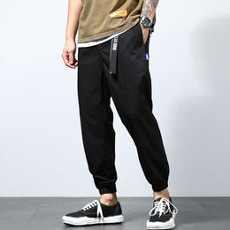 Men's Pants Ky-6892 Spring Summer Sweatpants Simple Sport Loose Outdoor Jogger Youth Casual Stretch Elastic Waist Tie Feet Trousers