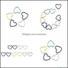 Nose Rings & Studs Body Jewellery Fashion Wholesale Fake And Charm Heart Falese Ear 322 N2 Drop Delivery 2021 F04Nk