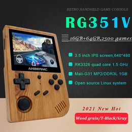 New RG351V Retro Games 128G Open Source 3.5 INCH 640/480 Handheld Game Console Emulator For PSP Built-in 15000+Games Kid Gift