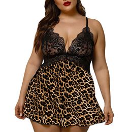 NXY sexy set Plus Size Women Sexy Lingerie Dress Babydoll Perspective Lace Backless Sleeveless Sleepwear Bodysuit Erotic Sex Clothes 1127 1127