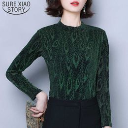 Blusas Mujer De Moda Autumn Long Sleeve Women Shirts Pullover Slim Elegant Print Womens Tops and Blouses Plus Size 7103 50 210527