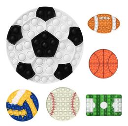 -Fidget Brinquedos Esportes Empurrão Bolha Bola Jogo Football Basketball World Copa Anti Stress Enfant Silicone Descompression Toy