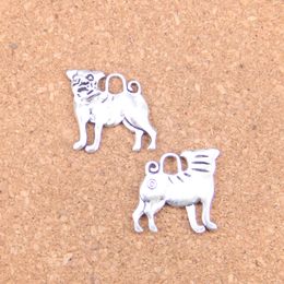 57pcs Antique Silver Bronze Plated dog pug Charms Pendant DIY Necklace Bracelet Bangle Findings 20*22mm