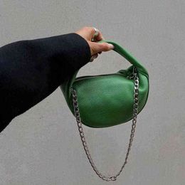 Shopping Bags Women Shoulder Bag Designer Chains Top Handle Small Purse Hobos Female Tote Handbag Green Orange Black Summer 220303