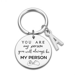 10Pieces/Lot Friendship Graduation Gift Keychain for Him Her Lettering A-Z Keyrings for Women Men Girl Boy Daughter Son Graduate from Dad M