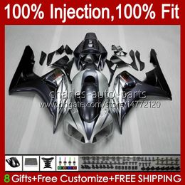 100%Fit Injection Mould For HONDA Body CBR 1000 RR CC 1000RR 1000CC 06-07 Bodywork 59No.12 CBR1000 RR CBR1000RR 06 07 CBR1000-RR 2006 2007 OEM Fairing Kit silvery black blk