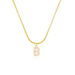 Necklace Gold Initial Pendant Necklace For Women Gold Chain Cute Charms Tennis Necklace Collier Alphabet Necklaces Jewelry Friends Gift 8194