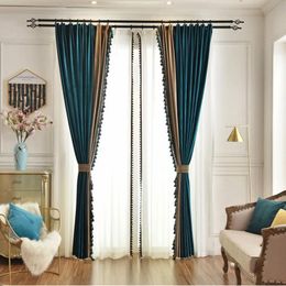 Curtain & Drapes Fashion Light Luxury European Style Living Room Bedroom Velvet Thick Shading Design