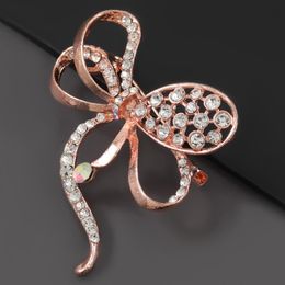 Pins, Brooches 2021 Fashion Metal Rhinestone Bow Brooch Female Pin Creative Corsage Cute Student Accessories