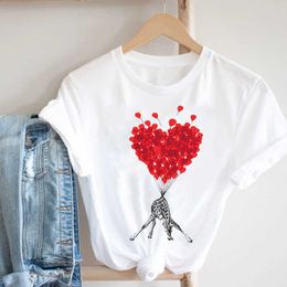 Women Love Animal Mujer Camisetas Valentine's Day Spring Summer Fashion Clothes Print Tee Top Tshirt Female Graphic T-shirt X0527