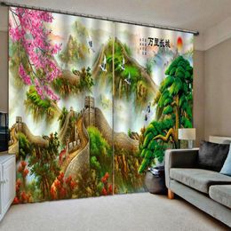 Curtain & Drapes Landscape Scenery Curtains 3D Window Living Room Blackout Cortinas