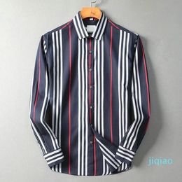 Luxury-designer men's shirts fashion casual business social and cocktail shirt brand Spring Autumn slimming the most fashionable clothi