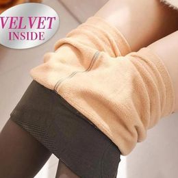 Winter Thick Black Stockings Women Flawless Legs Fake Translucent Warm Fleece Pantyhose Sports Dance Warmers Socks