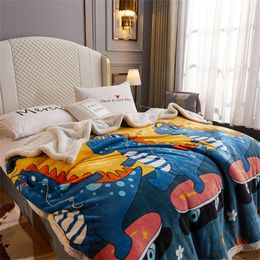 Blankets Double Blanket Thickening Artificial Lamb Wool Winter Nap Cover Coral Fleece Warm Flannel Duvet Quilt And Comfortable
