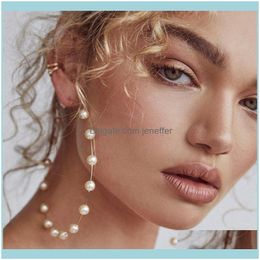 Charm Jewelryfactorymqetfashion Exaggerated Big Circle Pearl Earrings Women Drop Delivery 2021 Zhbel