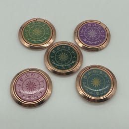 Constellation Cell Phone Holders Ring Buckle Electroplating Rose Gold Mounts Bracket Plating Ttwelve Astrolabe Round Epoxy Finger Holder 5 Colours