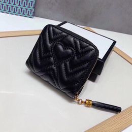 Double G Top Leather Wallets Handbag Classic Striped Zig Zag Hardware Hasp&Zipper Multi-function Card Holder Lady Fashion Coin Purse Clutch Bag