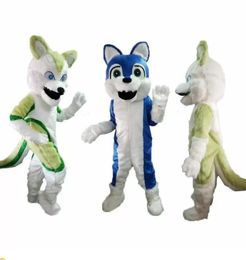 Mascot CostumesHalloween Long Fur Wolf Husky Dog Wolf Fox Fursuit Party Game Dress Outfits Body Props Costumes Unisex Adults