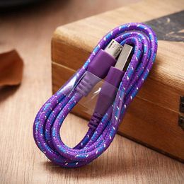 1M 3FT 2M Micro USB Charger Sync Data woven Braided cord Data Sync Charging cable For Android Samsung LG Smart Phone
