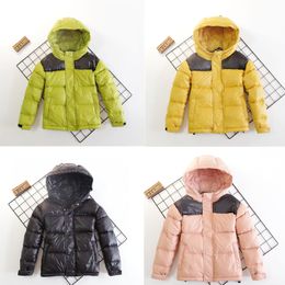 Designer North Kids Hooded Tehch Down Coat Sherpa Puffer children's clothes Boys Girls Fleece Jackets Infant Children Winter Lightweight outdoor Clothing Black