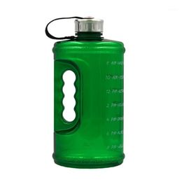 Water Bottle Travel Large Capacity Leakproof With Time Marker Camping Workout Fitness Outdoor Sports Carry Drink Handle