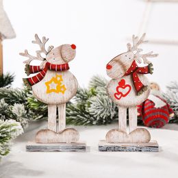 Christmas Decorations Wooden Assembly Christmas Elk Reindeer Home Desktop Ornaments w-01165