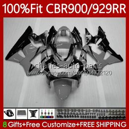 OEM Fairings For HONDA CBR900 CBR929 RR 900CC 929CC 2000 2001 Body 68No.90 CBR 929RR 900RR 900 929 RR CC CBR929RR 00 01 CBR900RR 00-01 Injection Grey black Bodywork