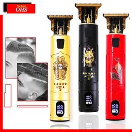 Professional Hair Clippers Barber Haircut Sculpture Cutter Rechargeable Razor Trimmer Adjustable Cordless Edge for Men 220112