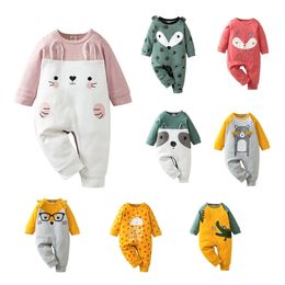 Autumn Kintted full sleeve cotton infantis baby clothing romper cartoon costume ropa bebe newborn boy girl clothes 210317