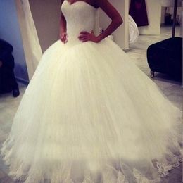 ZJ9014 Beautiful Ivory White Wedding Dresses Lace edge Bottom 2021 Vintage for Bridal Ball Gown Size 2-28W