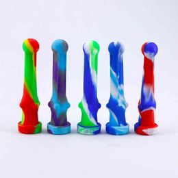 Smoking Pipes Silicone Collector with Stainless Steel Tip quartz Dab Straw Oil Rigs SmokingPipe glass pipe accessories rig