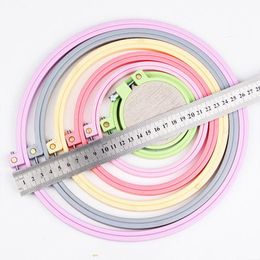 embroidered crafts UK - Other Arts And Crafts 7 9 12 15 21 25cm Cross-stitch Kit Hand Sewing Accessories Random Color Plastic Embroidery Frame Ring Embroidered Hoop