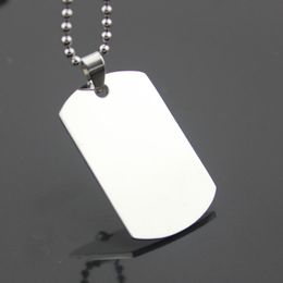 500PCS/Lot 50*28*1.6mm Silver Mirror Effect Stainless Steel Blank Flat Metal Pet ID Dog Tag Pendant