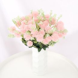 Decorative Flowers & Wreaths Plastic Fake Dandelion Flower Branch Wedding Decoration DIY Crafts Home Decor Artificial Bouquet Real Touch