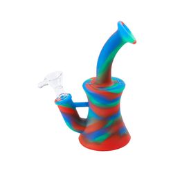 Silicone Bong Beaker 6.5Inch Hookahs Camouflage With 14mm Female Bowl Unbreakable Oil Rig Bongs Glass Bowls