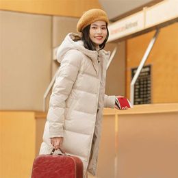 INMAN Winter White Duck Small High Neck Windproof Hooded Thermal Women's Down Coat 211008