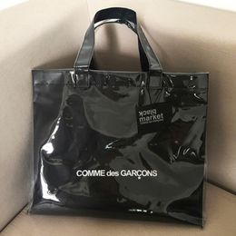 Black Kraft Paper PVC Shopping Bag Unisex Letter Casual Tote 2021 Men Fashion Solid Handbags Designer Clear Beach Waterproof Women Bags