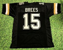 Custom Football Jersey Men Youth Women Vintage DREW BREES CUSTOM black BOILERMAKER Rare High School Size S-6XL or any name and number jerseys
