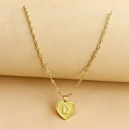 26 English Initial Necklace Gold chains Letter Heart pendant necklaces for women fashion jewlry gift will and sandy