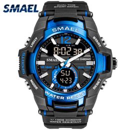 Men Watches Smael Sport Watch Waterproof 50m Wristwatch Relogio Masculino Militar 1805 Men's Clock Digital Military Army Watch Q0524