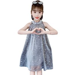 Girl Dresses Stat Paftern Girls Mesh est Children Summer Childrens Clothing 6 8 10 12 14 210528