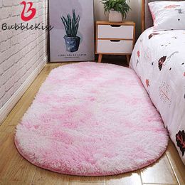 Bubble Kiss Oval Fluffy Carpet for Living Room Plush Bedroom Rugs 4.5cm Long Pile 10 Colours Customised Home Decor Floor Mat