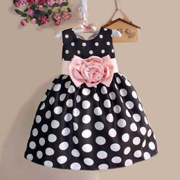 Christmas Super Flower girls dresses for party and wedding Dot print Princess Kids Dress Fashion Children's Clothing Q0716