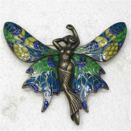 12pcs/lot Whole Rhinestone Enamel Butterfly Fairy angel Pin brooches C101877
