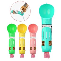 Dog Water Bottle 3 In 1 Dog Accessories Portable Pet Dog Water Bottle Dogs Cats Drinking Feeder Bowl accesorios para perros Y200922