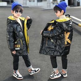 Autumn Winter Children Outerwear Coat Sporty Waterproof Windproof Thicken Hooded Jacket For Boy Kids clothes 4-14Y 211203