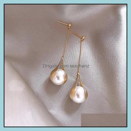 Dangle & Chandelier Earrings Jewelry S968 Fashion S925 Sier Post Long Tassel Pearl Beads Pendant Stud Drop Delivery 2021 Lj1X3