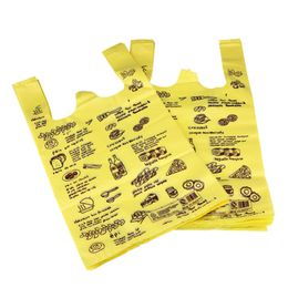 20x35cm 26x42cm 32x50cm Environmental biodegradable bags plastic Shopping bag yellow vest hand-bag bread gift pouch